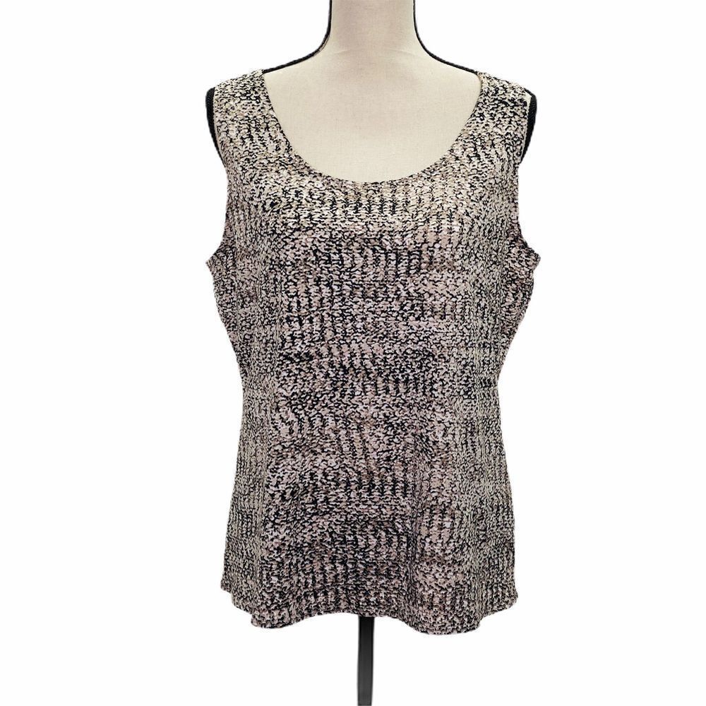 NY Collection Sleeveless Knit Blouse Sz L
